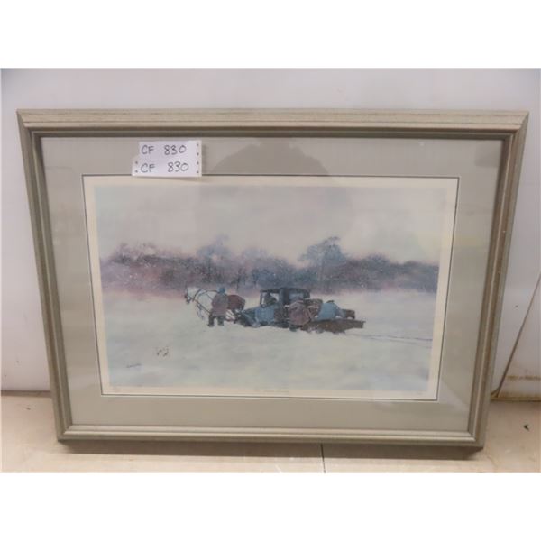 Hand signed numbered print by Armand Paquette (Two Horse Powers) 30x22