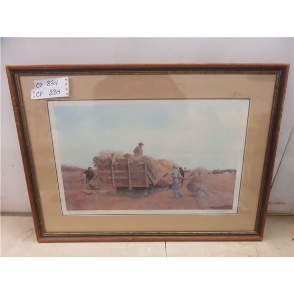 Hand signed numbered print by Armand Paquette (Pitching) 22x29