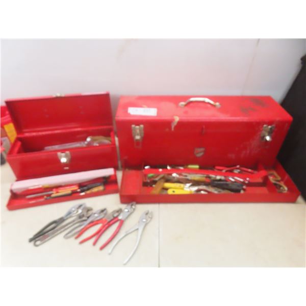 Beach toolbox and Craftsman box w/ misc tools