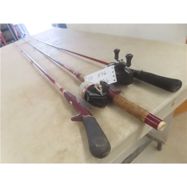3 rods and 2 reels