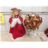 Image 1 : Granite Base Desk Lamp & Xmas Doll
