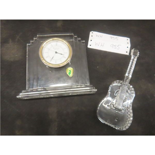 Waterford crystal clock and rare guitar replica