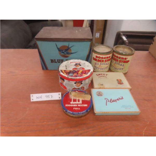 Lot of 7 vintage collectible tin cans