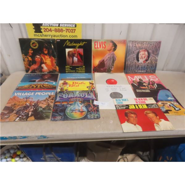 15 LP records including Pink Floyd (no cover), Boston, etc.