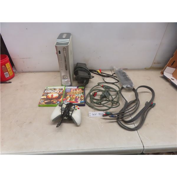 Xbox console with 2 games