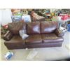 Image 1 : Leather/Leather Style Couch 90'' W