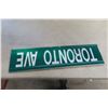 Image 2 : Toronto Ave Metal Street Sign 6" x 24"