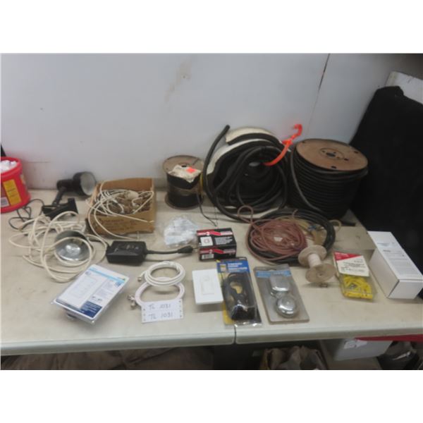 Electrical Supply: Wire Covering, Plastic Light Base,