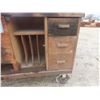 Image 2 : Rolling Wood Shop Cart 36'' x 32'' x 48'' with Drawers 