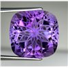 Image 1 : ($4,185 Appraisal) - 27.92 ct Certified Amethyst Gemstone Fancy Cushion