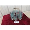 Image 1 : 8 Vintage Tumblers with Carrier, Mid Century Modern.