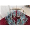 Image 2 : 8 Vintage Tumblers with Carrier, Mid Century Modern.