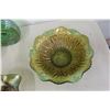 Image 2 : (4) Carnival Glassware: Candy Dish, Glass, Large Perfume Bottle 