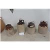 Image 1 : 4 Stoneware Items: 3 Pickle Crocks, 1 Jug 