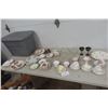 Image 1 : China Cream and Sugar, Plates, Glassware & a Storage Tub with