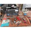 Image 1 : Maximum Tool Box With Assorted Tools Including Pliers, Wrenches, Hammer, and Tape Measure – Missing