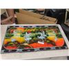 Image 1 : Set of 4 Asian Wooden Panels With Mother of Pearl Effect Forming a 46" X 23" Wall Picture