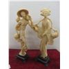Image 1 : Pair of Vintage Japanese Geisha Sculptures, 17" Tall