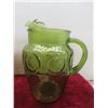 Image 2 : Vintage Glass Pitcher, Carnival Bowl, and Glass Purse, 11 1/2" High