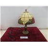 Image 1 : Retro Tiffany-style Small Table Lamp, 15 1/2" High