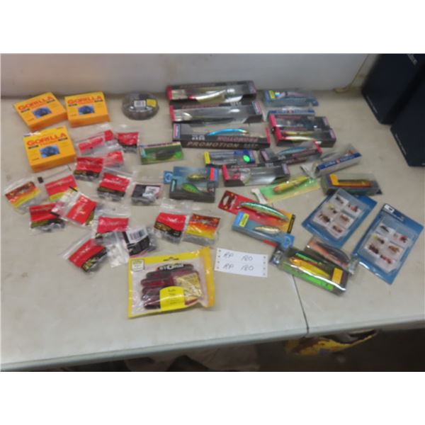 Fishing Gear Including Lures, Fishing Line, Sinkers, Jig Heads, Flies, Streamers, and More