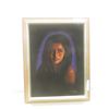Image 1 : Big-eye Style Signed Link Hawaiian Waifoil Painting on Velvet, 22" X 29"