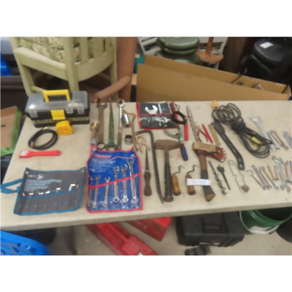 Hand Tools: Wrenches, Crow Bar, Oil Filter Wrench, 1/2" Ratchet, Mallet, Extension Cord and More