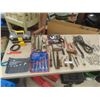 Image 1 : Hand Tools: Wrenches, Crow Bar, Oil Filter Wrench, 1/2" Ratchet, Mallet, Extension Cord and More