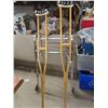 Image 1 : Wooden Adjustable Crutches and Folding Walker