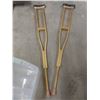 Image 2 : Wooden Adjustable Crutches and Folding Walker