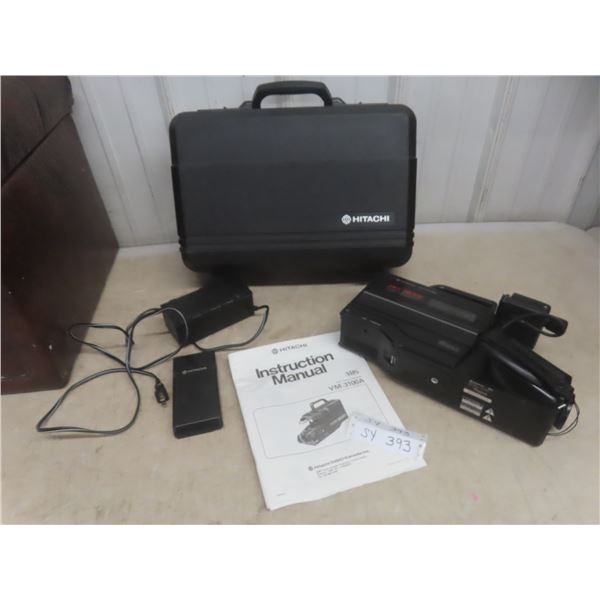 Hitachi Vm-3100a Camcorder W/ Battery, Charger, Manuals & Case