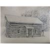 Image 10 : 2 Wood Framed Sketch Style Pictures 15" X 22"