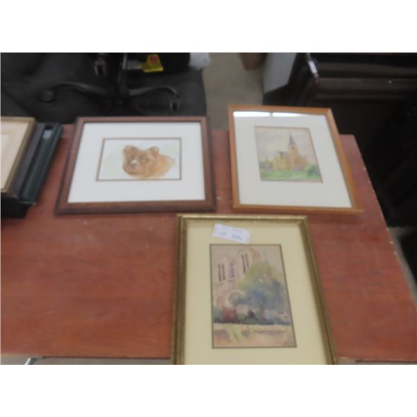 3 Framed Pictures, Largest 20" X 16"