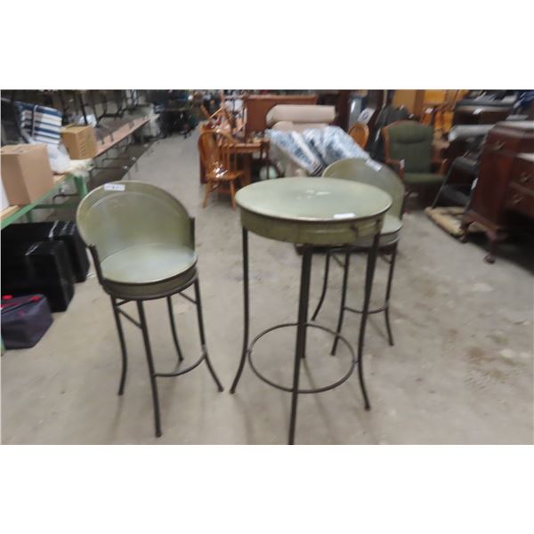 Ducks Unlimited Washtub-Material Bar Table with 2 High 