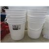 Image 2 : Lot of 12 Clean White Food-Safe Plastic Pails, 20 Litre and 11 Litre Capacities