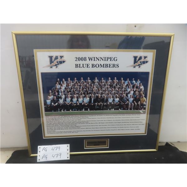 Professionally Framed Winnipeg Blue Bombers Team Photo, 2008, 16" x 18"