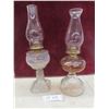 Image 1 : Two Oil Lamps With Chimneys 19" High