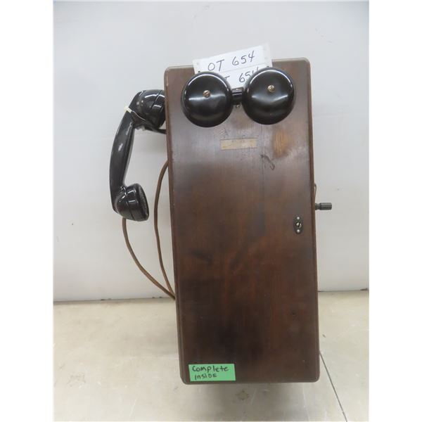 Vintage Northern Electric Wooden Telephone (complete)