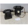 Image 1 : 2 Vintage Telephones – One Wall-mount and One Desk Phone With Cranks