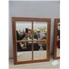 Image 4 : 2 Wood-framed Window Pane Style Mirrors 22 1/2" X 18 1/2"