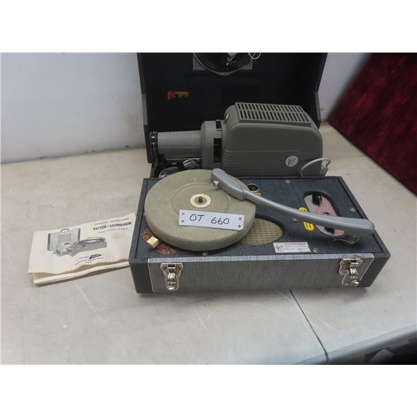 Vintage Victor Soundview Projector With Turntable and Speaker, Circa 1960