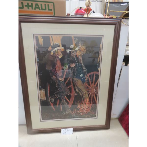 Ducks Unlimited Framed Cowboy Print 38" X 30"