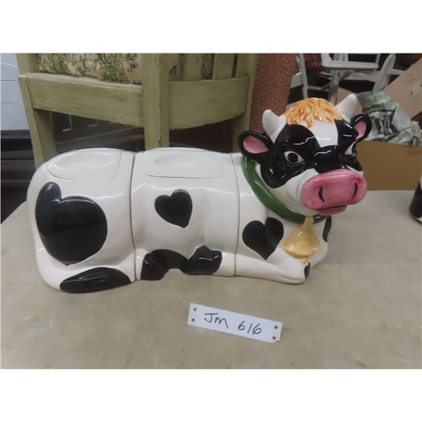Vintage 3-piece Holstein Cow Ceramic Canister Set