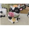 Image 8 : Vintage 3-piece Holstein Cow Ceramic Canister Set