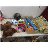 Image 1 : Giant Crane Toy, Fisher-price Cassette Player, Two New Soccer Balls, Teddy Bear, and Four Trolls