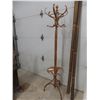 Image 2 : Colonial Coat/Hat Tree, Fluorescent Light Frame (2x4 Ft), Bamboo Poles, and Beveled Glass Window +