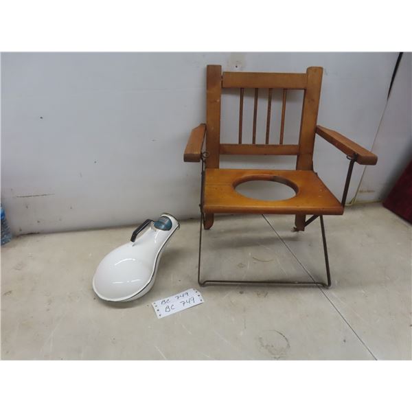 Vintage Child’s Porta Potty and Enamel Jones Urinal