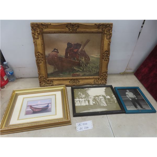 4 Framed Pictures, Largest Measuring 21" X 24"