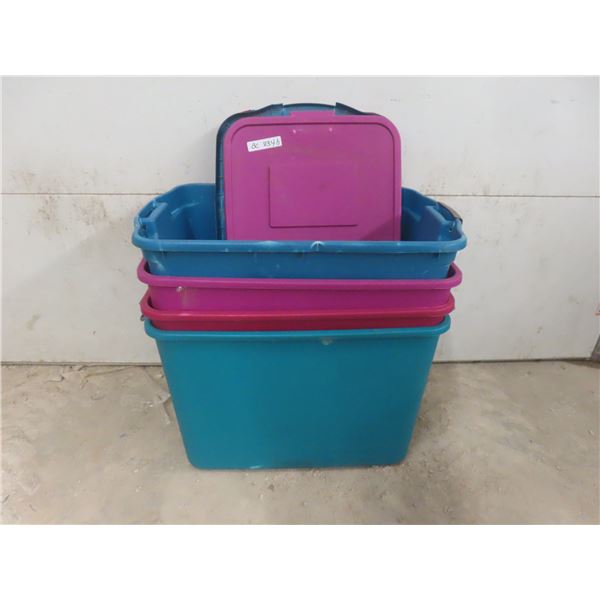 4 Storage Totes With 4 Lids