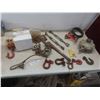 Image 1 : Pulley, Booster Cables, Snowblower Starter Motor, Pipe Wrench, Shackles, Turnbuckles, and More